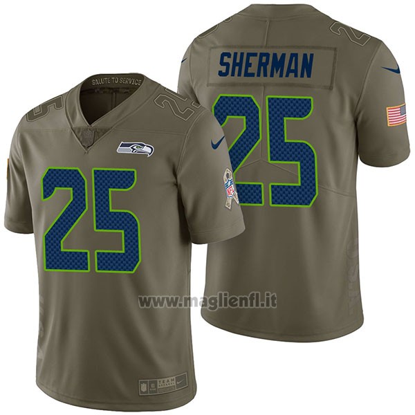Maglia NFL Limited Seattle Seahawks 25 Richard Sherman 2017 Salute To Service Verde